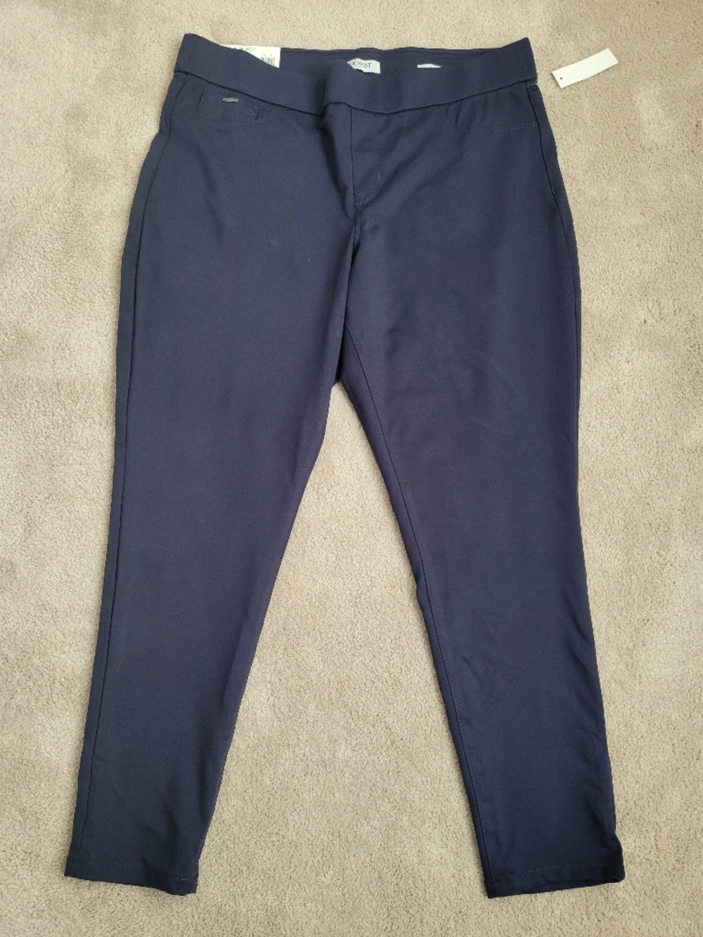 NINE WEST Women's Heidi Pull On Skinny Pants Size XL Navy